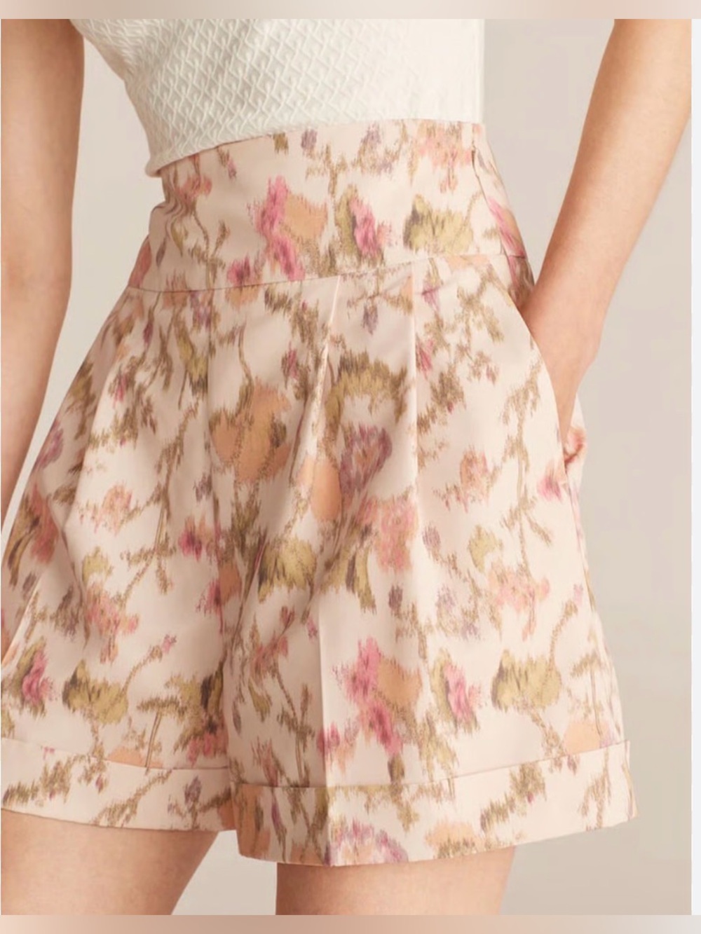 Rebecca Taylor Hollywood Floral Pleated Shorts
